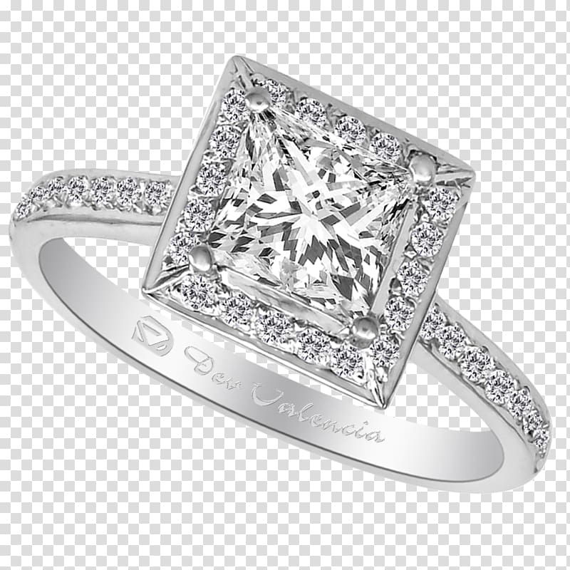 Princess cut Wedding ring Solitaire Solitär-Ring Diamond, wedding ring transparent background PNG clipart