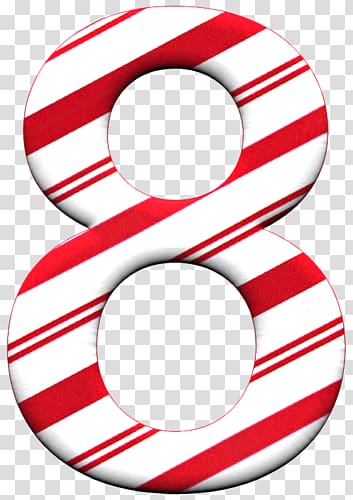 Number Candy cane Lettering Christmas, christmas transparent background PNG clipart