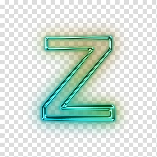 green letter Z illustration, Letter case Alphabet Z, NEON LETTER transparent background PNG clipart