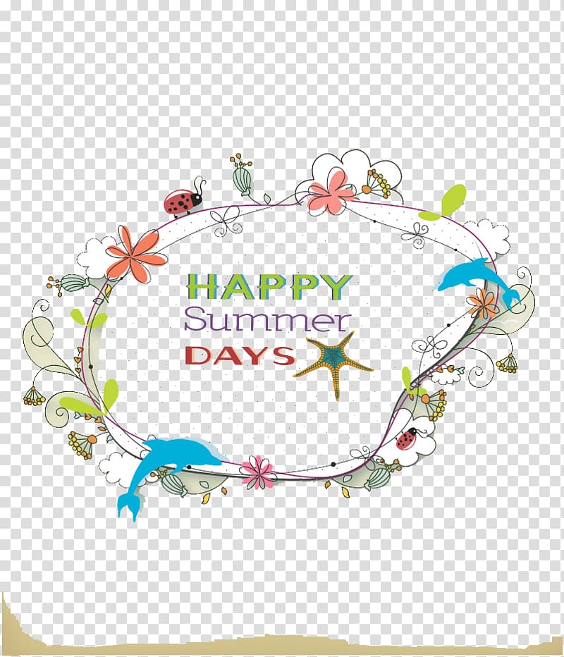 Illustration, Happy summer border transparent background PNG clipart
