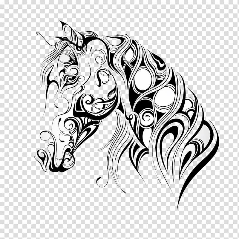 quarter horse head drawings