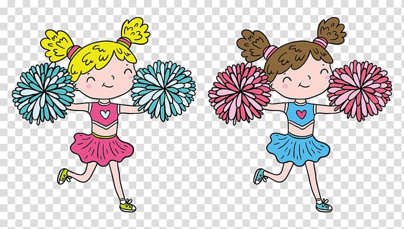 Cheerleader Performance Cartoon, cute cheerleader transparent background PNG clipart