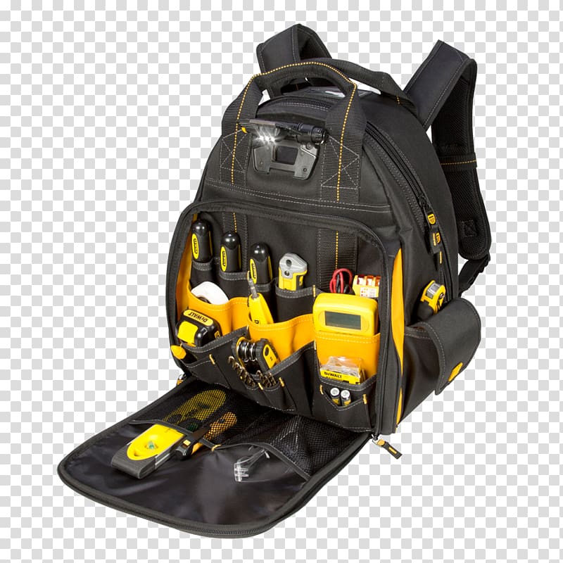 Tool Boxes Backpack DeWalt Bag, backpack transparent background PNG clipart