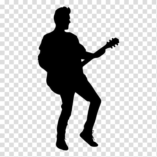 Silhouette Guitarist Musician , Silhouette transparent background PNG clipart