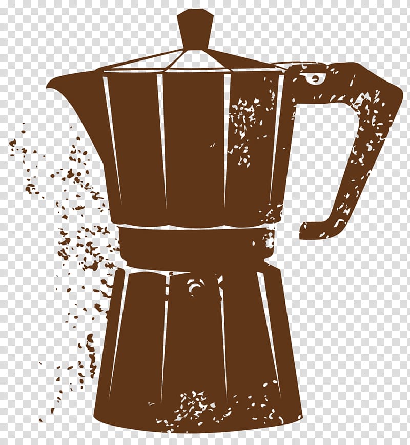 brown moka pot graphic, Turkish coffee Espresso , Cuban Coffee Maker transparent background PNG clipart