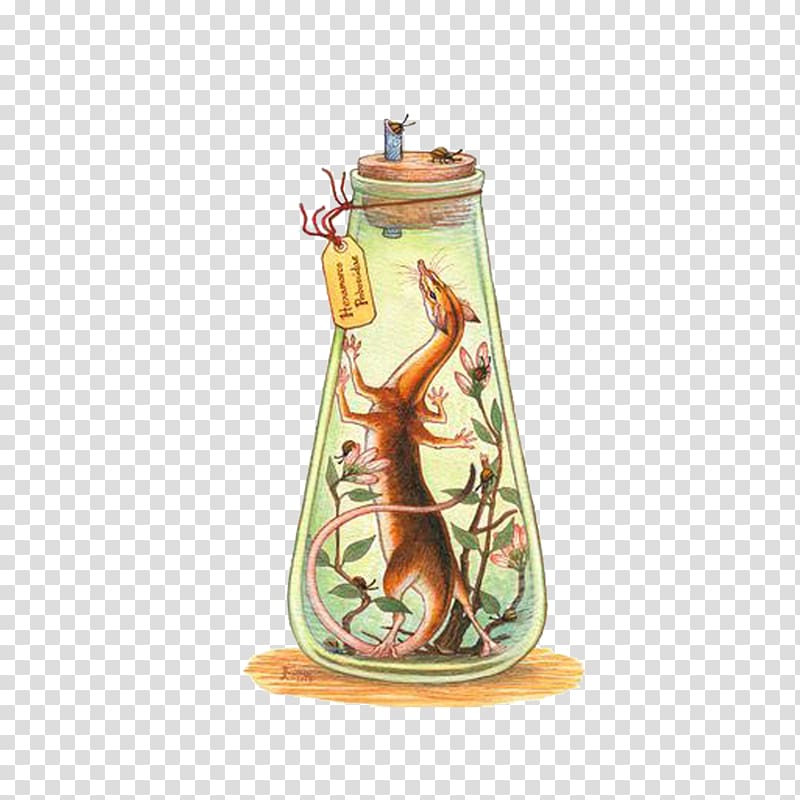 Shrew Legendary creature Art Watercolor painting Illustration, bottle transparent background PNG clipart