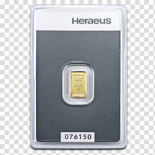 Gold bar Heraeus Ingot Gram, gold transparent background PNG clipart