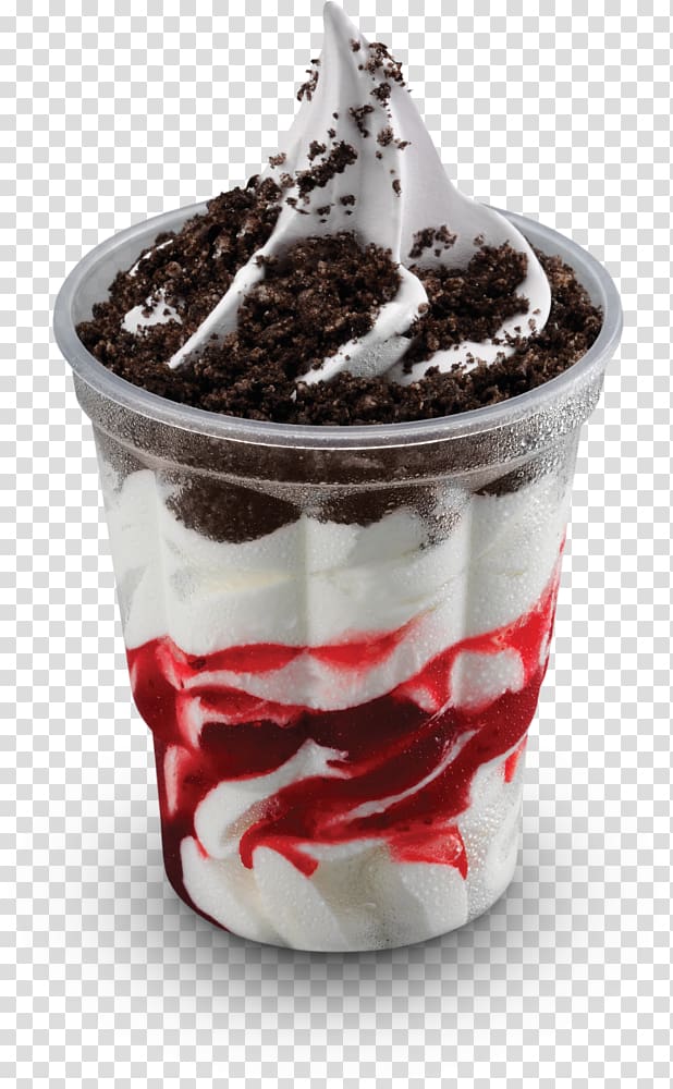 Ice cream Milkshake Sundae Red velvet cake, sundae transparent background PNG clipart