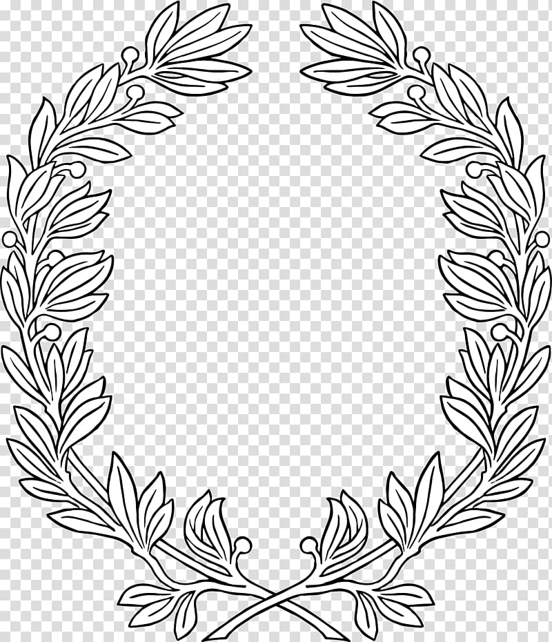 White Floral design Leaf , olive grove wreath transparent background PNG clipart