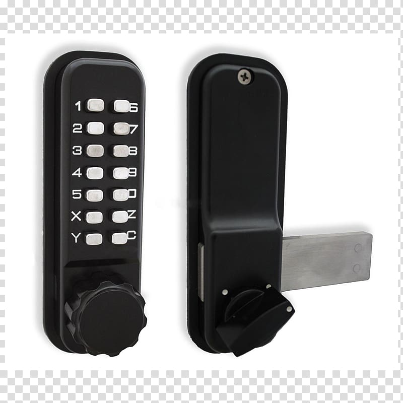 Electronic lock Dead bolt Combination lock Gate, courier material transparent background PNG clipart