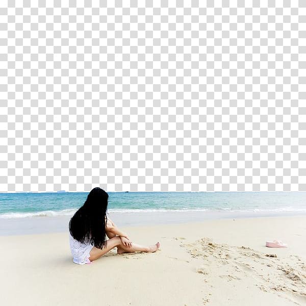 Yalong Bay Beach Shore, Rest on the beach girls transparent background PNG clipart