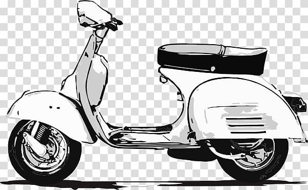 white motor scooter illustration, Scooter Vespa Drawing transparent background PNG clipart