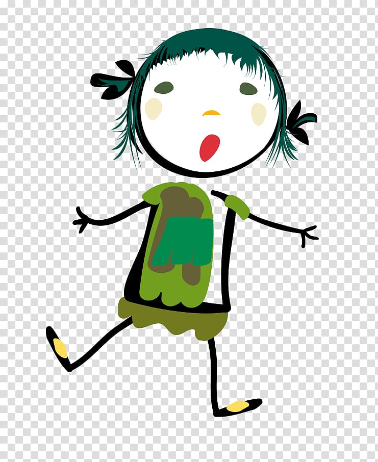 Child Drawing Learning Pre-school, Cute cartoon happy little girl transparent background PNG clipart