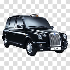 black taxi TX4, UK Black Cab transparent background PNG clipart