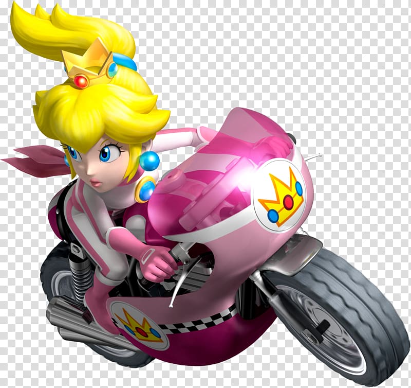 Princess Peach riding motorbike illustration, Mario Kart Wii Super Mario Bros. Super Mario Kart, Mario Kart transparent background PNG clipart