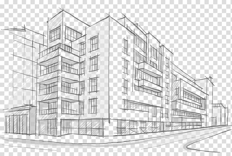 Architectural drawing Architecture Sketch , building transparent background PNG clipart