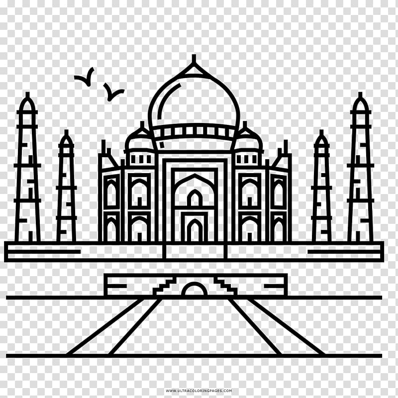 Taj Mahal Coloring book Drawing Seven Wonders of the Ancient World Landmark, hindu Temple transparent background PNG clipart