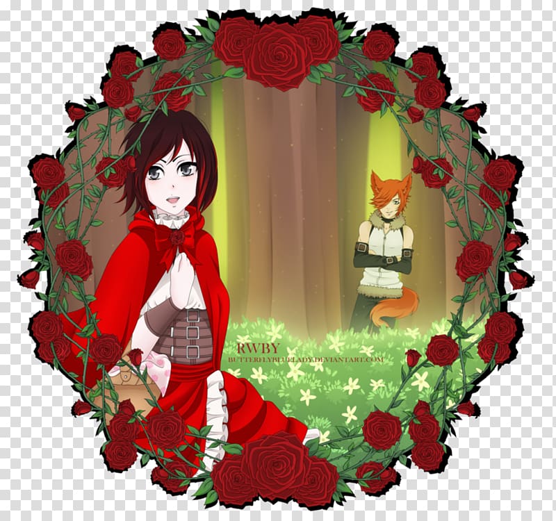 Floral design Christmas ornament Fan art Little Red Riding Hood, christmas transparent background PNG clipart