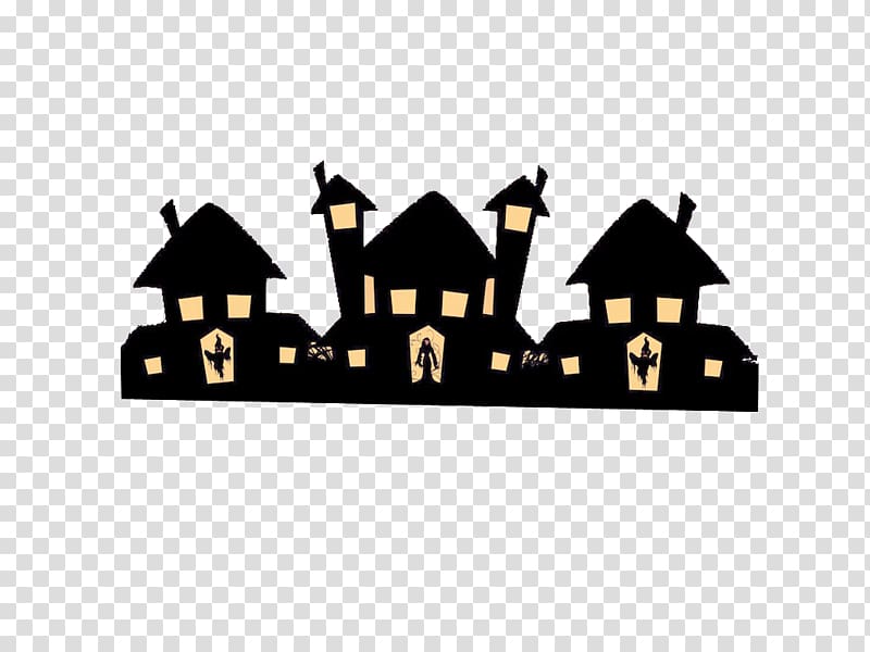 Halloween Pattern, Halloween black small house transparent background PNG clipart
