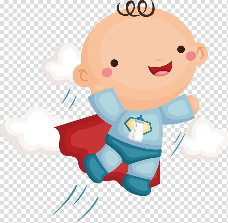 baby superhero illustration, Infant Superhero Cartoon Child, Male baby decorative material transparent background PNG clipart
