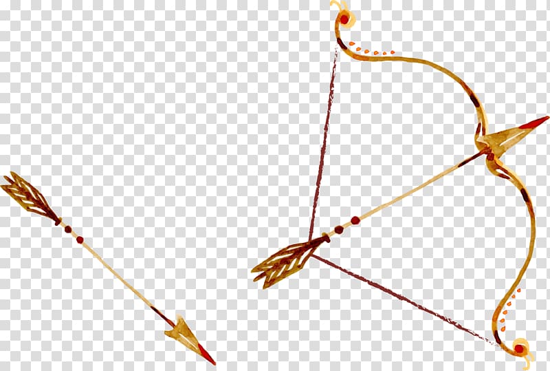 brown bow and arrow illustration, Archery Bow and arrow, painted Archery transparent background PNG clipart