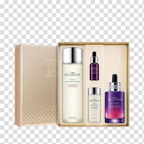 Missha Time Revolution The First Treatment Essence Intensive Moist Missha Time Revolution Night Repair Science Activator Ampoule Korean Skin care, glycyrrhiza glabra transparent background PNG clipart