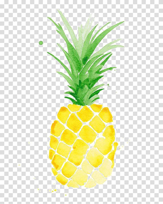 pineapple , Watercolor painting Pineapple Drawing Printmaking, Hand-painted pineapple transparent background PNG clipart
