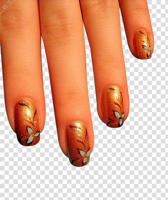 Nail art Manicure, Golden Nail transparent background PNG clipart