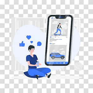 illustration, Mobile feed, mobile, device, app, user, social media transparent background PNG clipart thumbnail