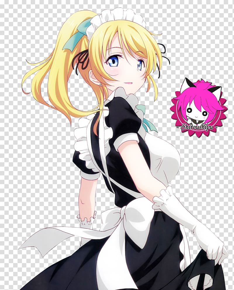 Eli Ayase YouTube Anime Manga Music Start!, maid transparent background PNG clipart