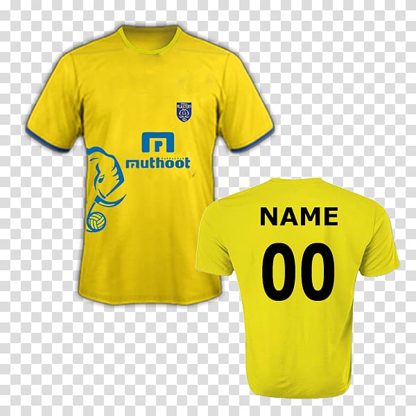 Kerala Blasters FC T-shirt 2017–18 Indian Super League season 2016 Indian Super League season ATK, Sports Fan Jersey transparent background PNG clipart