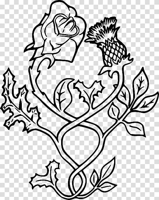 Thistle Rose Tattoo Scotland Drawing, rose transparent background PNG clipart