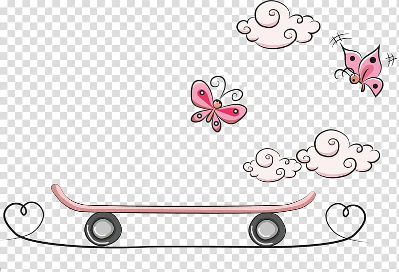 Skateboard Cartoon, Cartoon skateboard material transparent background PNG clipart