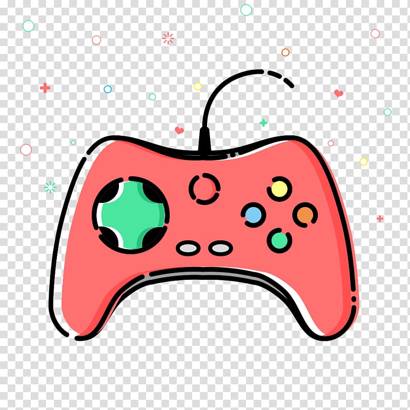 pink and black game controller illustration, Video game Gamepad Joystick Icon, The game console transparent background PNG clipart