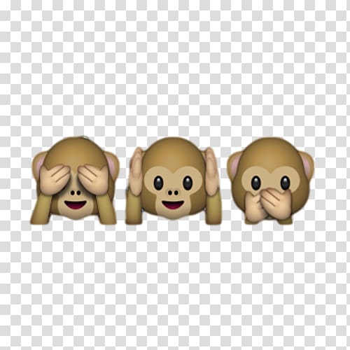 three wise monkey illustration, Three wise monkeys Emoji Sticker , Emoji transparent background PNG clipart