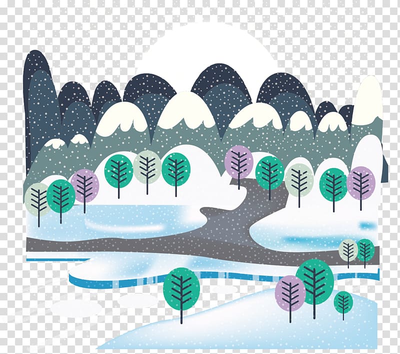 Daxue Snow Illustration, Snow Hill Snow creatives transparent background PNG clipart