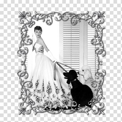 Black Givenchy dress of Audrey Hepburn Actor Black and white, actor transparent background PNG clipart