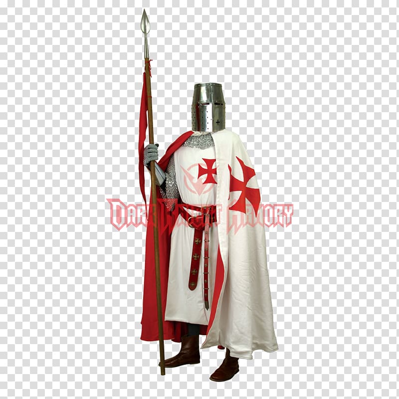 Crusades Middle Ages Surcoat Knights Templar Tunic, Knight templar transparent background PNG clipart