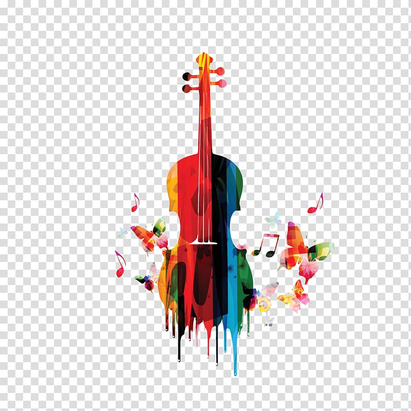Butterfly guitar music background transparent background PNG clipart