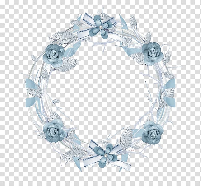 Wreath Microsoft Azure, blue moire border transparent background PNG clipart