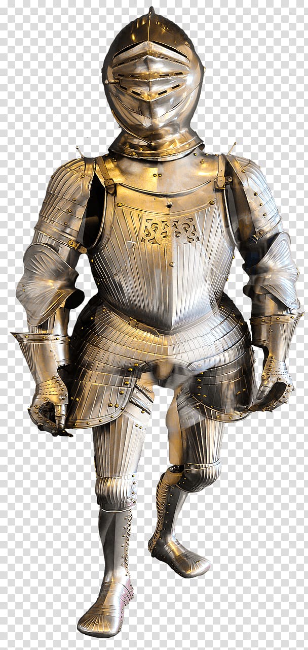 silver and gold armor, Knight In Armour transparent background PNG clipart