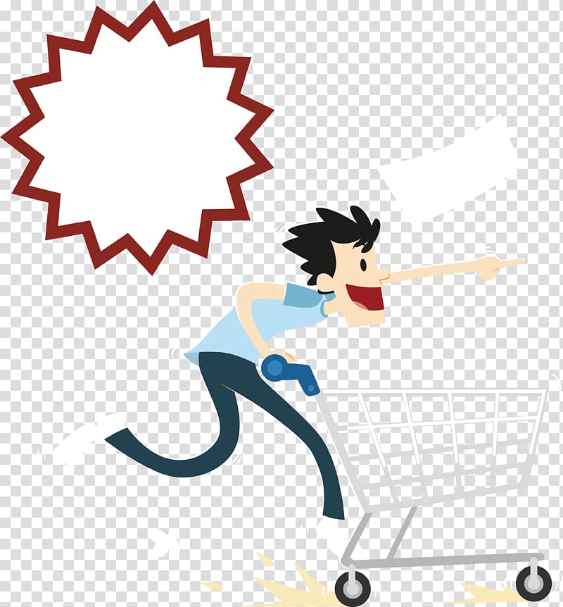 Shopping cart rushed to the mall transparent background PNG clipart
