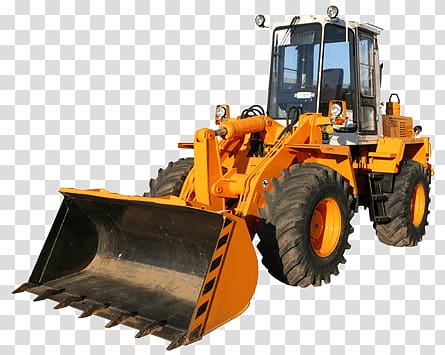 yellow front-end loader, Bulldozer transparent background PNG clipart