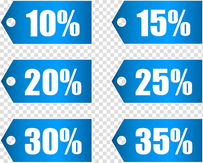 percent tags , Icon Discounting , Blue Discount Tags Set Part 1 transparent background PNG clipart