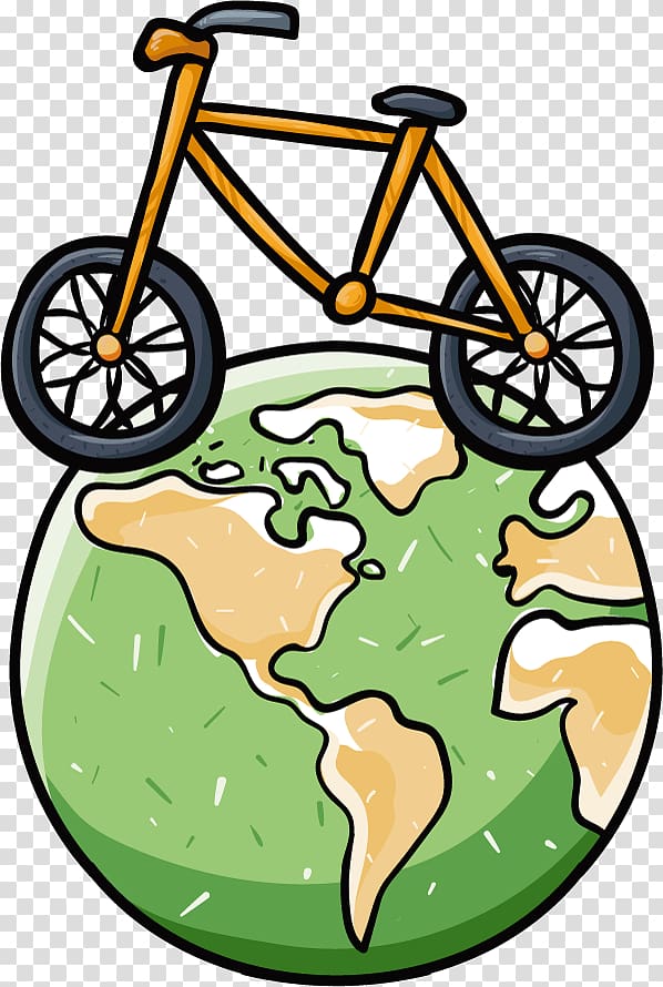 Low-carbon economy , green low-carbon travel bike Earth transparent background PNG clipart