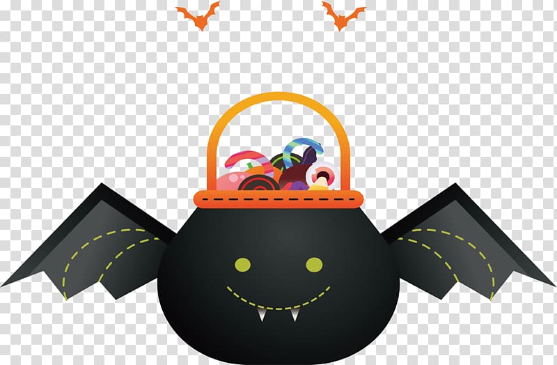 Black bat Candy Bag transparent background PNG clipart