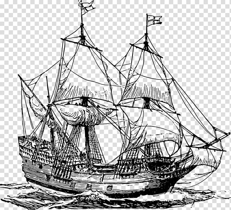 galleon ship , Sailing ship Sailboat , Pencil drawing boat transparent background PNG clipart