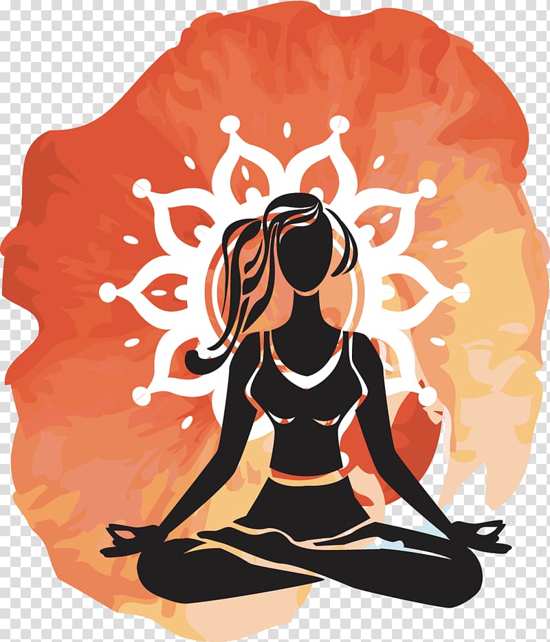 Yoga Girl Meditation Hot yoga, Yoga decorative painting transparent background PNG clipart