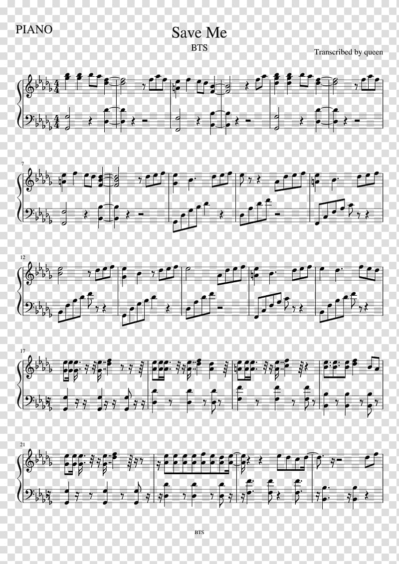 When I Was Your Man Piano Chord Sheet Music Symphony No. 5, bts save me sheet music transparent background PNG clipart