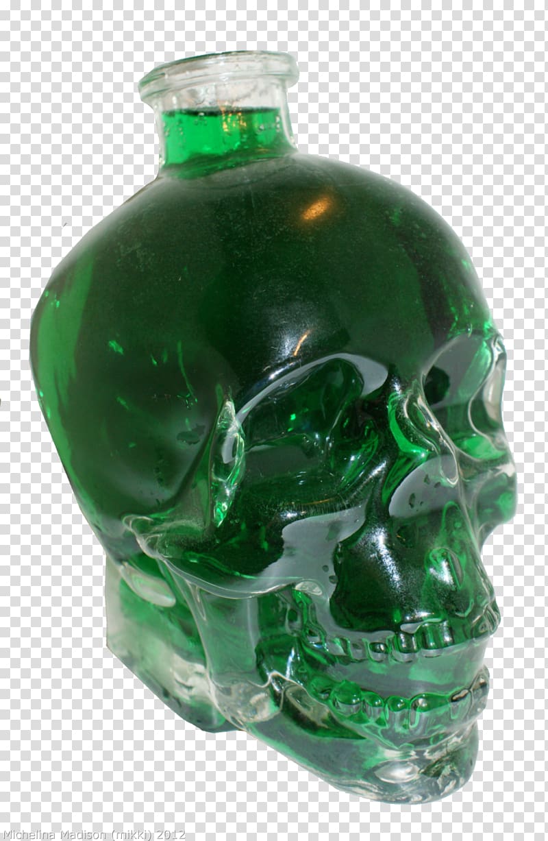 Distilled beverage Liqueur Glass bottle, hand-painted skull transparent background PNG clipart